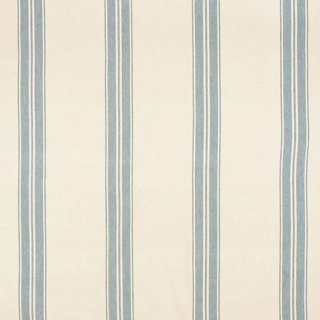 Modern Schumacher X Mark D. Sikes Brentwood Stripe in China Blue Fabric For Sale - Image 3 of 3