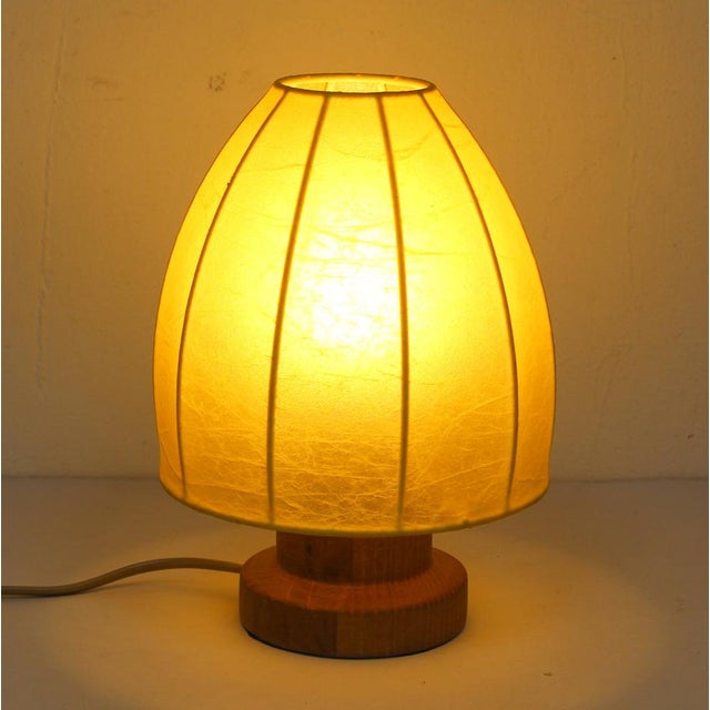 Mid-Century Modern Wooden and Cocoon Table Lamp, 1960s For Sale - Image 3 of 5