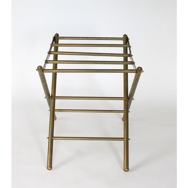 Vintage Brass Folding Luggage Rack For Sale - Image 4 of 9