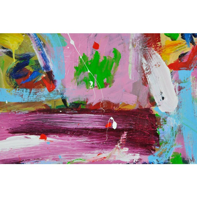 Contemporary "Magenta Spackle Swath" Contemporary Abstract Expressionist Acrylic Painting by Robbie Kemper For Sale - Image 3 of 6
