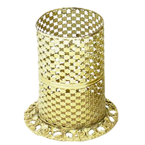 Hollywood Regency Vintage Gold Filigree Vanity Set - Tissue Box & Can/Bottle Holder, S/2 For Sale - Image 3 of 4