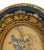 Mid‑20th century European ceramic oval frame in Rococo‑inspired carving, hand‑painted royal blue with antique gold...