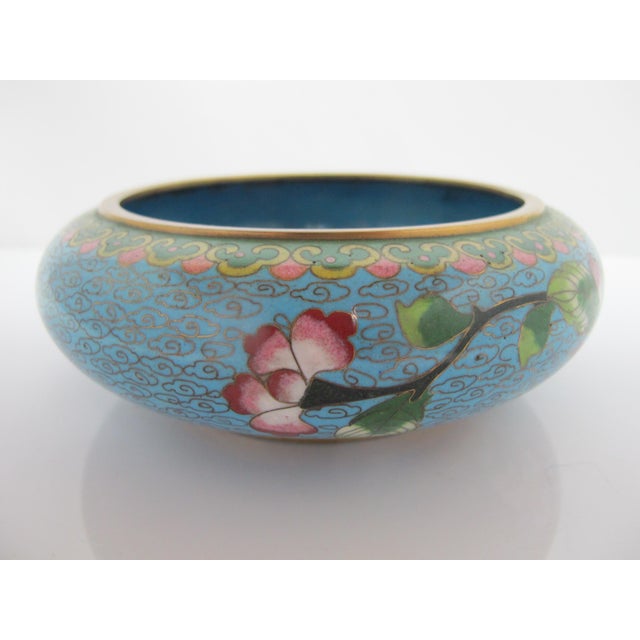 Chinese Turquoise Cloisonne Vase Flower Brush Washer Bowl Custom Stand For Sale - Image 11 of 16