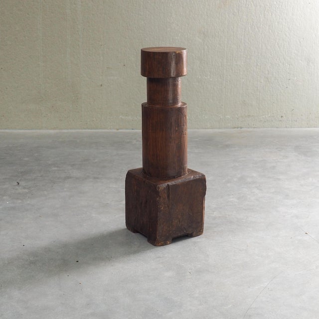 Vintage Sculptural Wood Pedestal, 1950s For Sale - Image 6 of 13