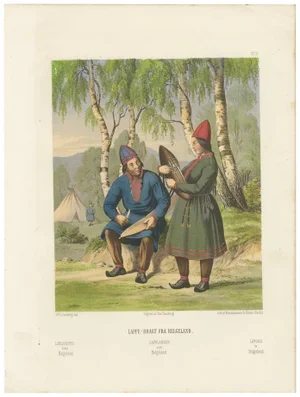 Sámi Costumes, 1860, Paper