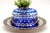 Cheese Bowl in Blue Cut Glass with Silver Plate, Set of 2, in Good conditions.