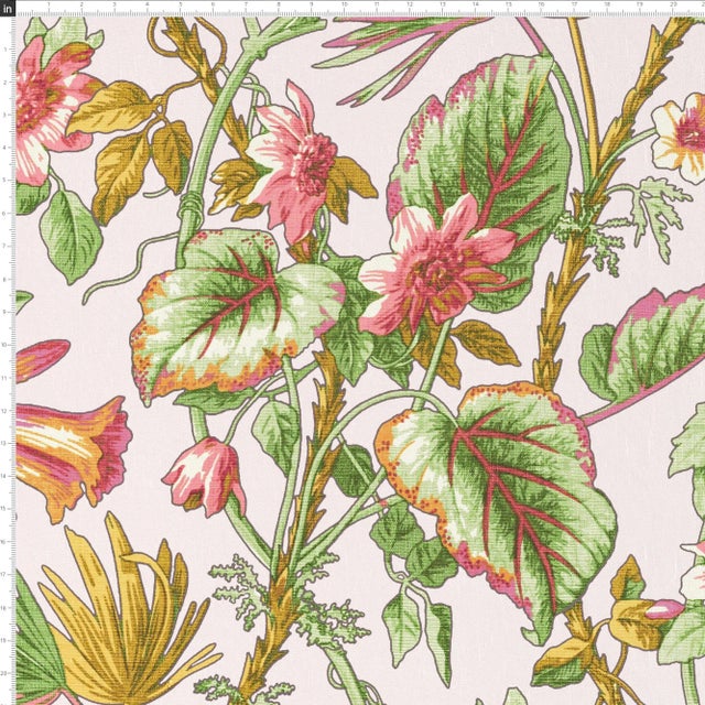 Traditional Red from Scalamandre crafted by Cloth & Company Geneva Twin Bed, Pink Tropical Flora For Sale - Image 3 of 7