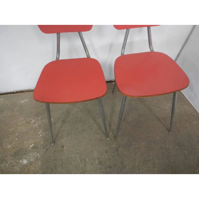 Metal Red Formic Chairs Set, 1970s, Set of 4 For Sale - Image 7 of 13