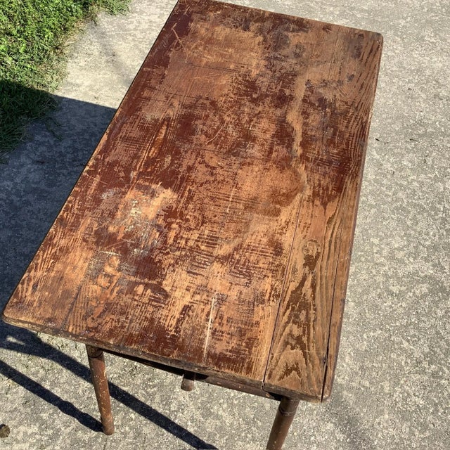 Antique Country Folding Table For Sale - Image 4 of 9