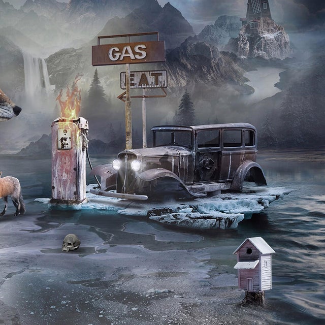 Shelter - Spirit of the Fox by Marcin Owczarek | Photography - Dye Sublimation on Aluminum featuring a fox with a house and landscape. For Sale - Image 4 of 5