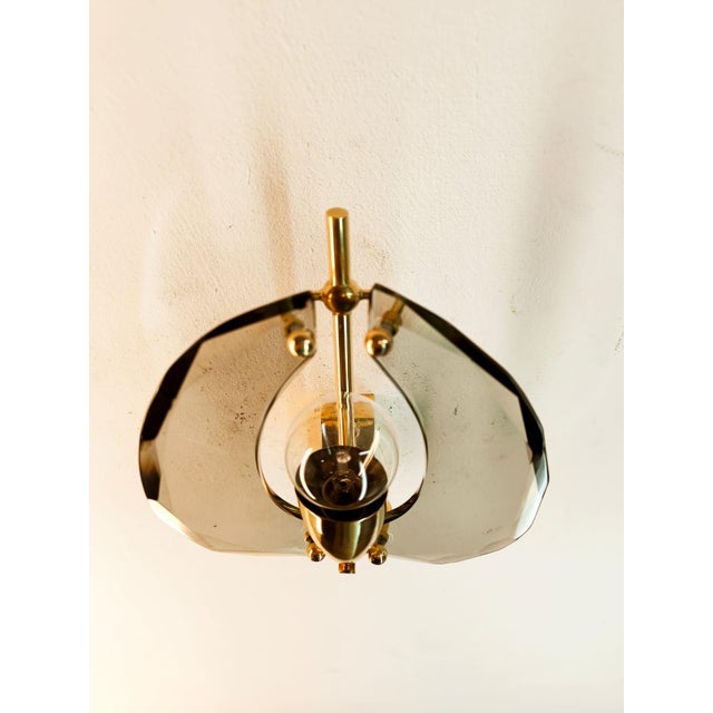 Metal Brass Wall Light with Double Glass For Sale - Image 7 of 15