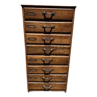 Antique Oak Multi-Drawer Cabinet, Late 19th Century For Sale