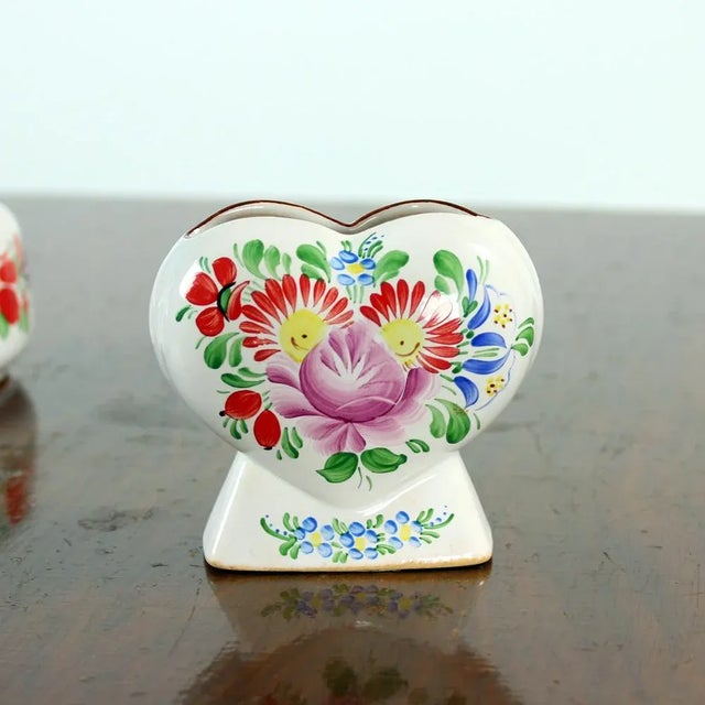 Mid-Century Modern Vintage Czechoslovakian Folk Design Ceramic Vase & Bowl Set from Chodovia Domažlice, 1974, Set of 2 For Sale - Image 3 of 10