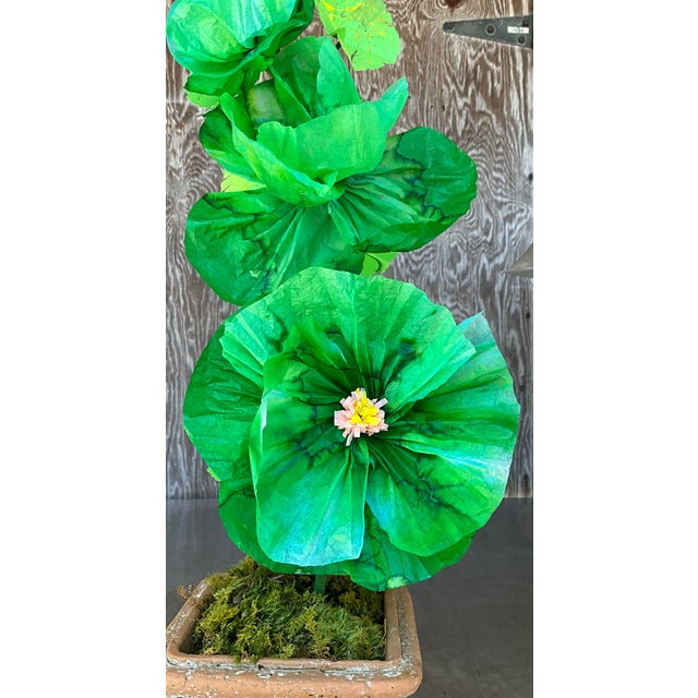 Green Contemporary Hand Rolled Paper Flowers For Sale - Image 8 of 10