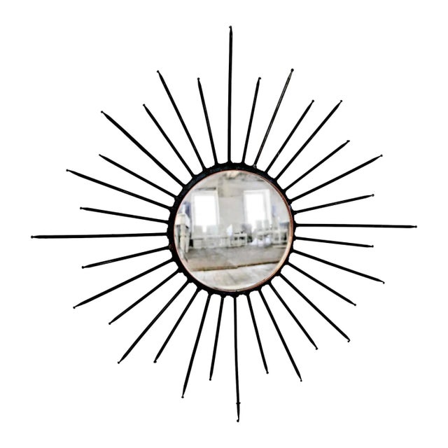 Mid Century Iron Starburst Mirror For Sale - Image 10 of 10