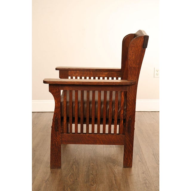 Michigan Chair Company Arts And Crafts Oak Armchair For Sale - Image 13 of 18
