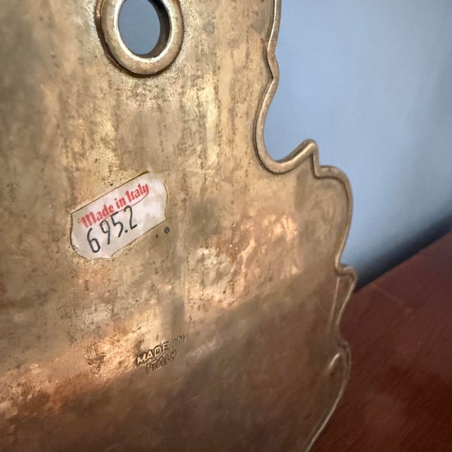 Mid 20th Century Mid-20th Century Italian Brass Holy Water Wall Pocket Font For Sale - Image 5 of 9