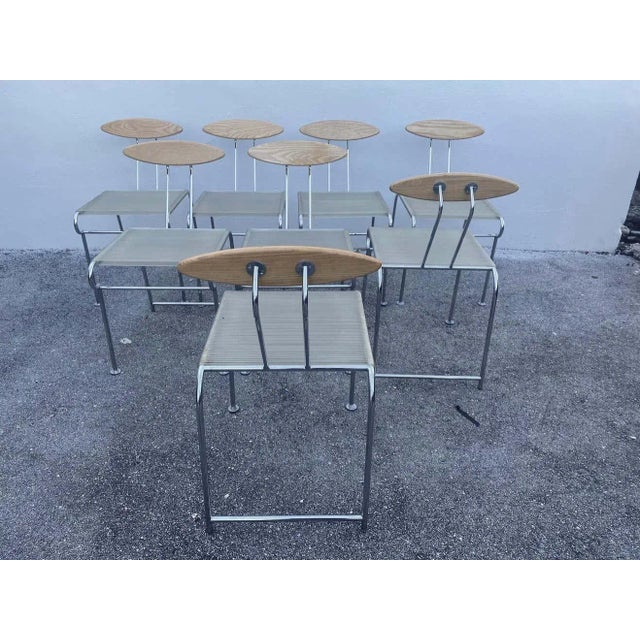 White Post-Modern Vintage Dining Chairs by Massimo Iosa Ghini for Moroso - Set of 8 For Sale - Image 8 of 11