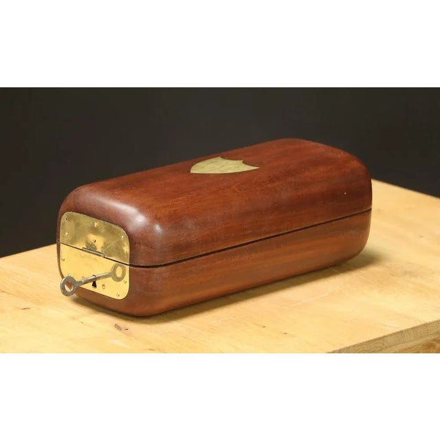 Brown Case in Wood and Brass with Key For Sale - Image 8 of 8