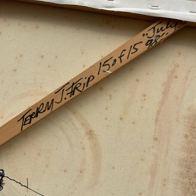 Vintage Terry Frid Oil on Canvas Multicolor Abstract Painting For Sale - Image 10 of 10