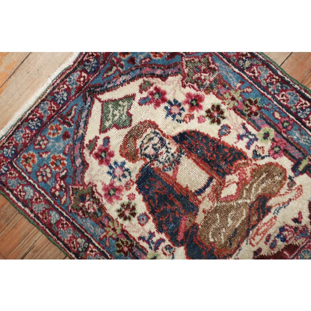 Islamic Mini Size Zabihi Collection Persian Pictorial Rug For Sale - Image 3 of 6