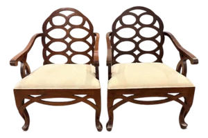 Francis Elkin Style Loop Chairs, Hollywood Regency, 1980s