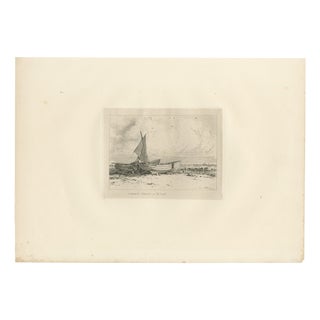E.W. Cooke, Great Yarmouth Fishing Boats, 1828, Etching For Sale