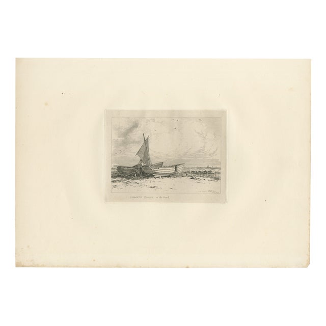 E.W. Cooke, Great Yarmouth Fishing Boats, 1828, Etching For Sale
