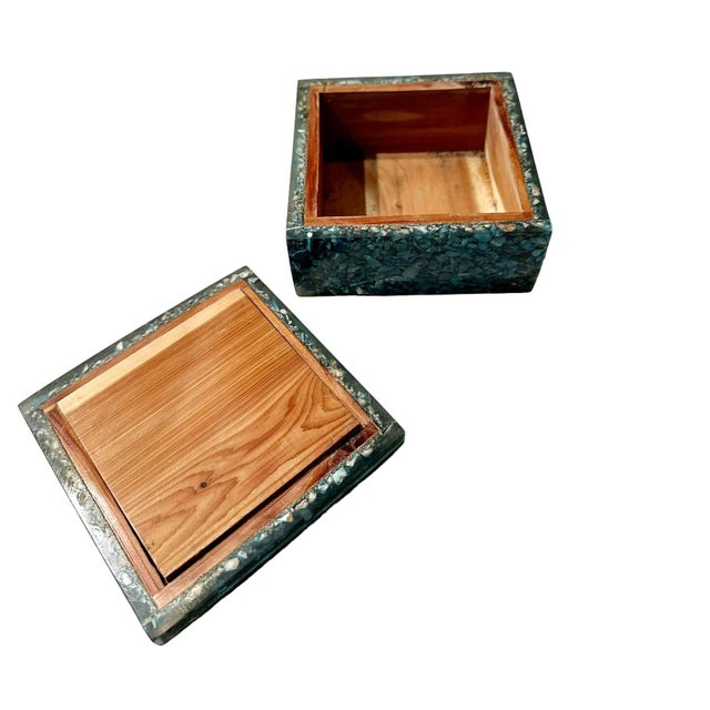 1970s Mid Century Turquoise Box For Sale - Image 5 of 7
