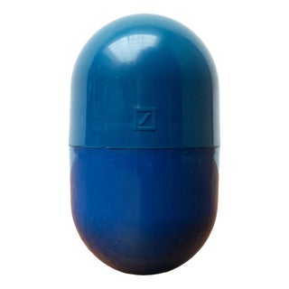 Postmodern Space Age Deutsche Bank Pill Shaped Balancing Penny Bank For Sale