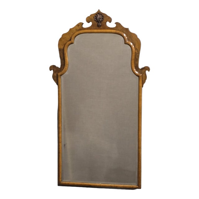 Queen Anne Burr Walnut Wall Mirror, 1920 For Sale