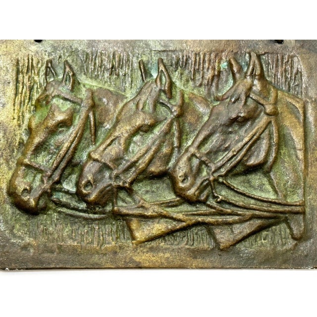 Thoroughbreds in Profile” – British Art Deco Bronze Equestrian Plaque, Circle of John Rattenbury Skeaping, c.1925 For Sale - Image 12 of 17
