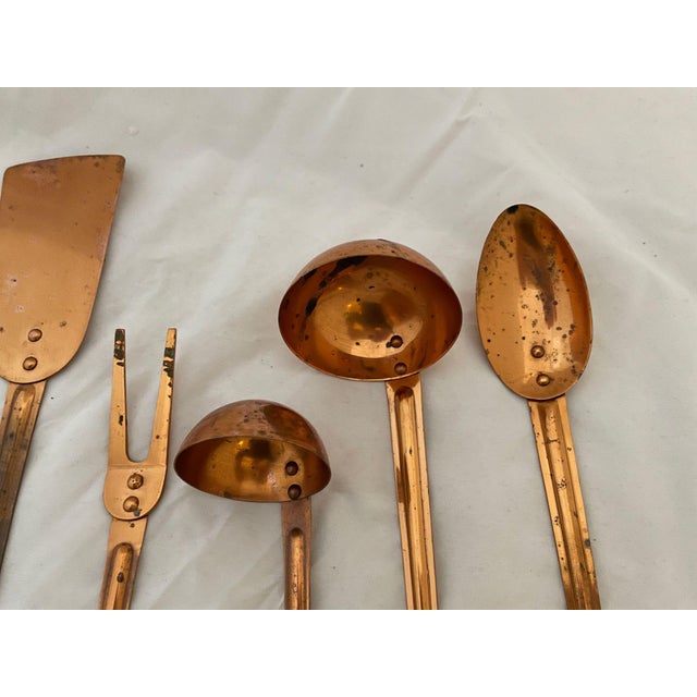 1950s 1950s Korean Solid Copper Kitchen Utensils- 7 Pieces For Sale - Image 5 of 7