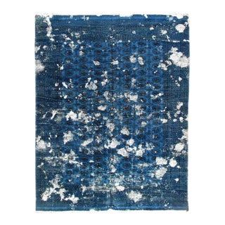 2020s Blue Over Dyed Hand Knotted Rug 8' X 10' For Sale