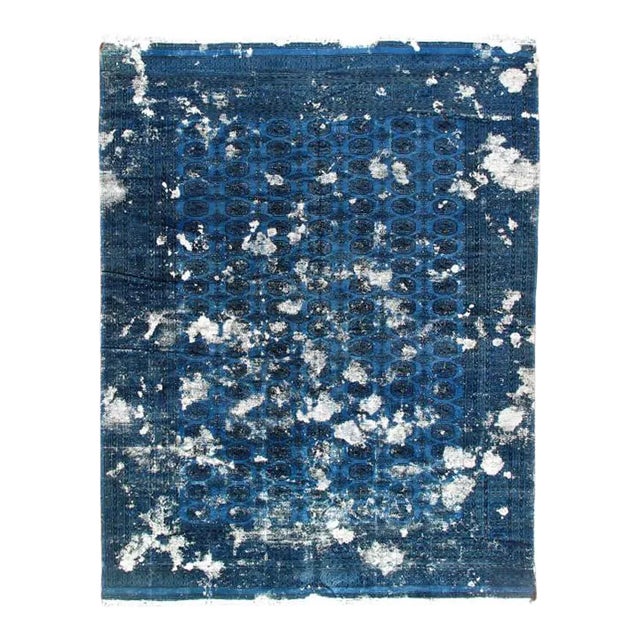 2020s Blue Over Dyed Hand Knotted Rug 8' X 10' For Sale