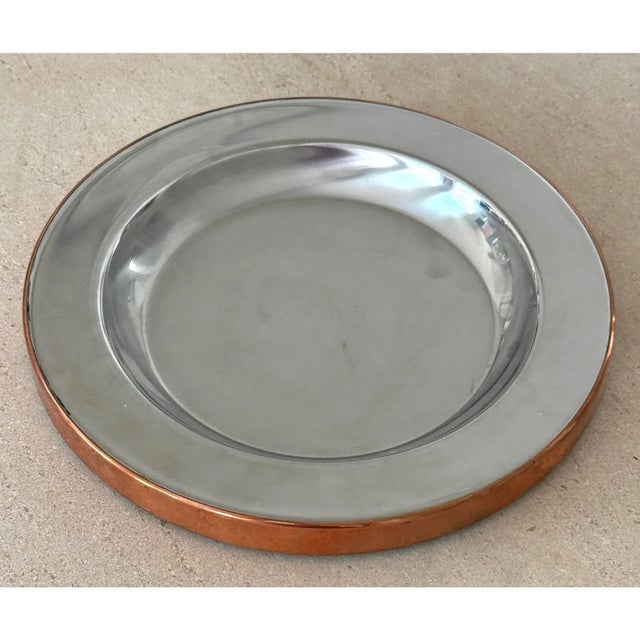 Copper Gabriella Crespi Signed Large Bowl and Tray For Sale - Image 8 of 12