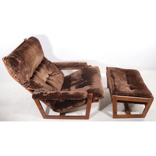 Scandinavian Mid Century Lounge Chair and Ottoman For Sale In New York - Image 6 of 7