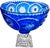 Large Bohemian Style Blue Crystal Centrepiece Pedestal Bowl on Ball Stem and Square Base, 1960s For Sale - Image 12 of 12