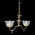 Transitional Brass 2-Arm Electrified Gas Chandelier With Pressed Glass Shades C1890 For Sale - Image 3 of 10