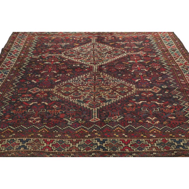 Late 19th Century Antique Persian Shiraz Rug, 05'06 X 06'07 For Sale - Image 4 of 9