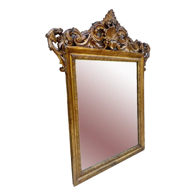 Early 20th Century French Wood Wall Mirror, 1920s For Sale