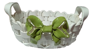 Mid 20th Century Trilady Porcelain Basket Made in Italy
