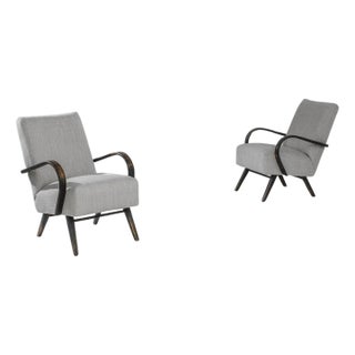 1950s Czech Wooden Armchairs by J. Halabala, - A Pair For Sale