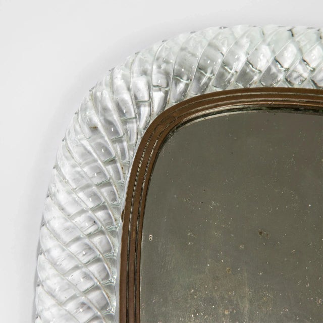 1930s Crystal and Brass Table Mirror from Venini, 1930s For Sale - Image 5 of 6