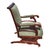 19th C American Walnut Rocking Chair Green Upholstery Refurbished For Sale - Image 10 of 18