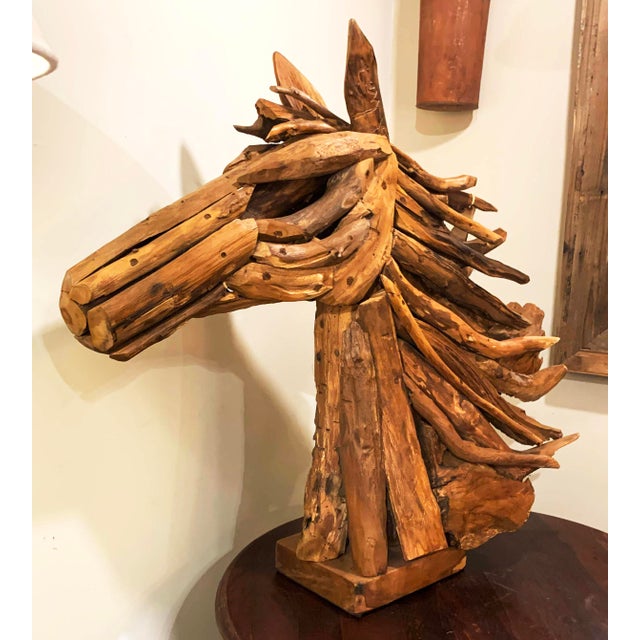 Hand Made Palecek Driftwood Horse Head Sculpture Chairish