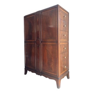 1930s Art Deco Unique Gentleman’s Chest – Mahogany 12 Drawers, Decorative Front For Sale
