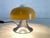Table lamp from the 1970s, single bulb, E27 metal shade socket. Chrome-plated metal base, yellowish lacquered finish. Good...