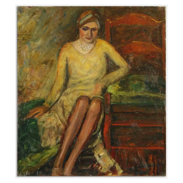 Antonio Feltrinelli, Lady, Original Painting, 1930s For Sale