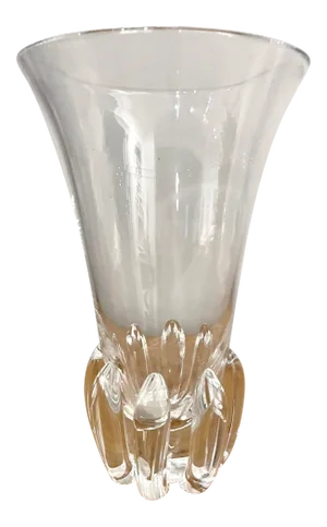1940s Steuben Crystal Vase With Lotus-Style Base